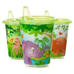 EVENFLO FEEDING Zoo Friends Convenience Sippy Cups, 3 pack